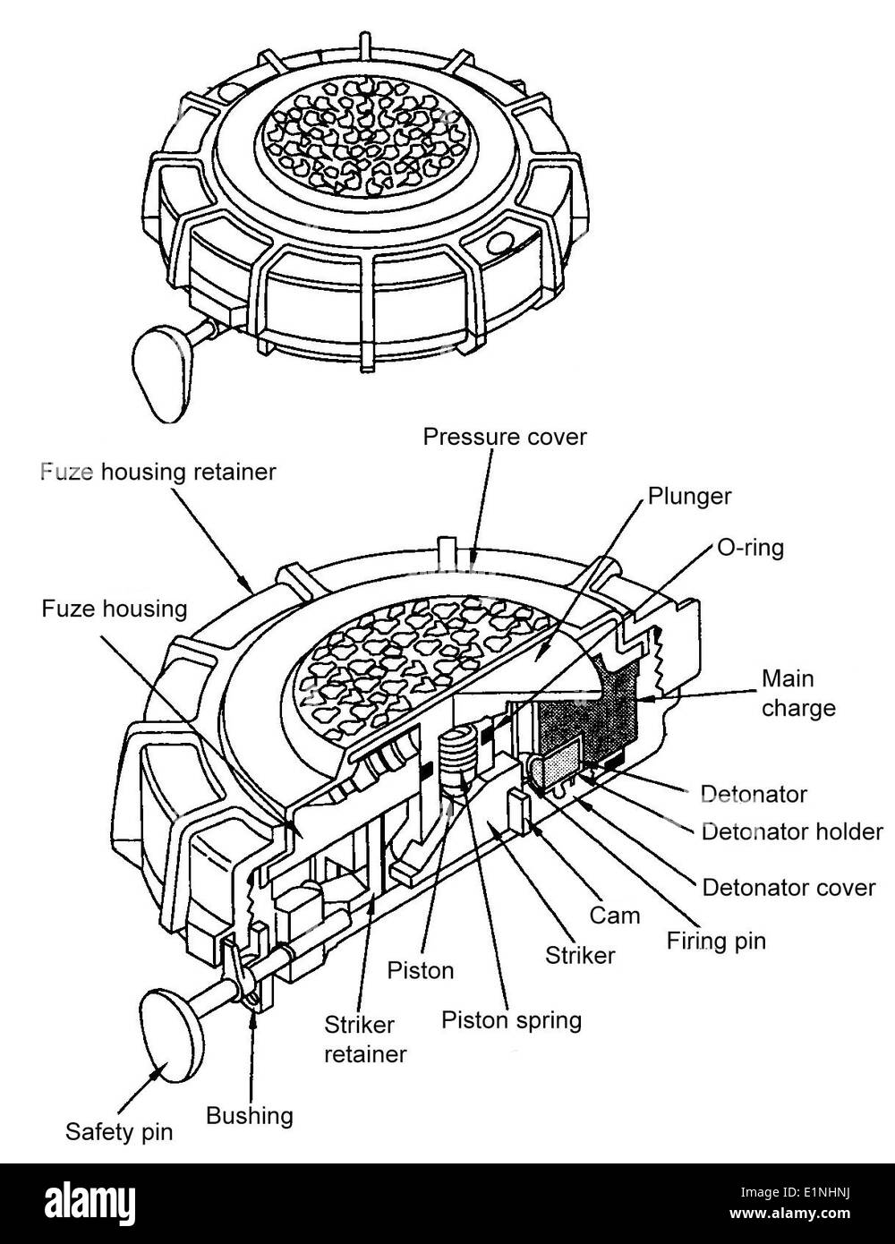 L'Italien VS-MK2 Mine, corps en plastique souffle anti-personnel Banque D'Images