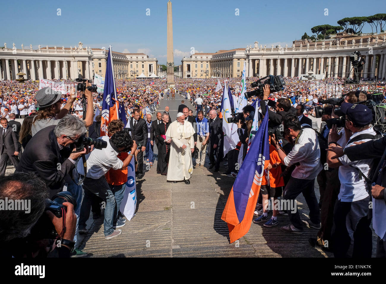 La cité du Vatican. 07Th Juin, 2014. Pape Francis rencontrez l'ICS (Centro Sportivo Italiano, Centre sportif italien) pour les 70 ans de l'association Crédit : Realy Easy Star/Alamy Live News Banque D'Images