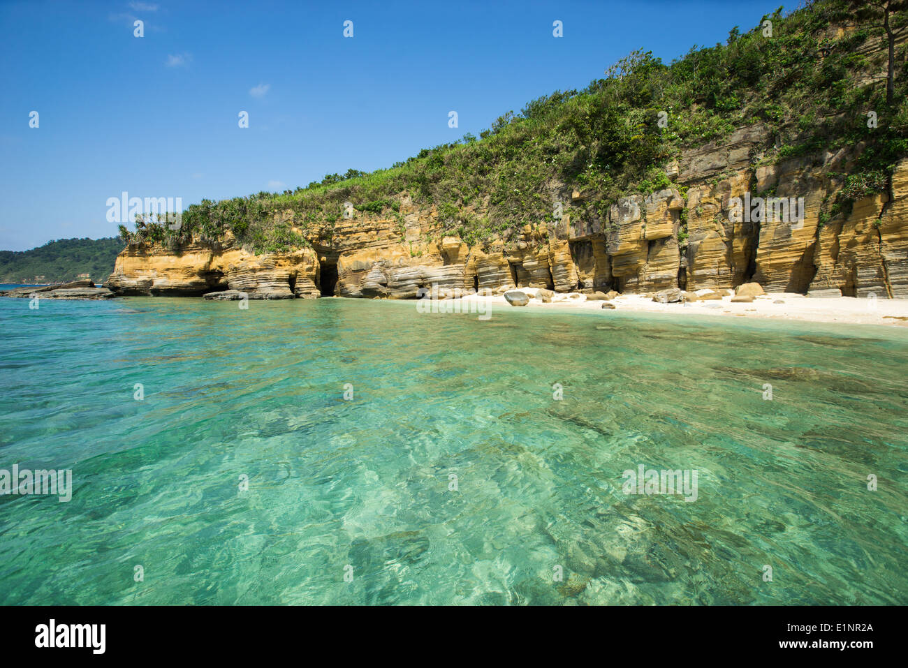 Tropical Beach Paradise en secret Iriomote-jima, Okinawa, Japon Banque D'Images