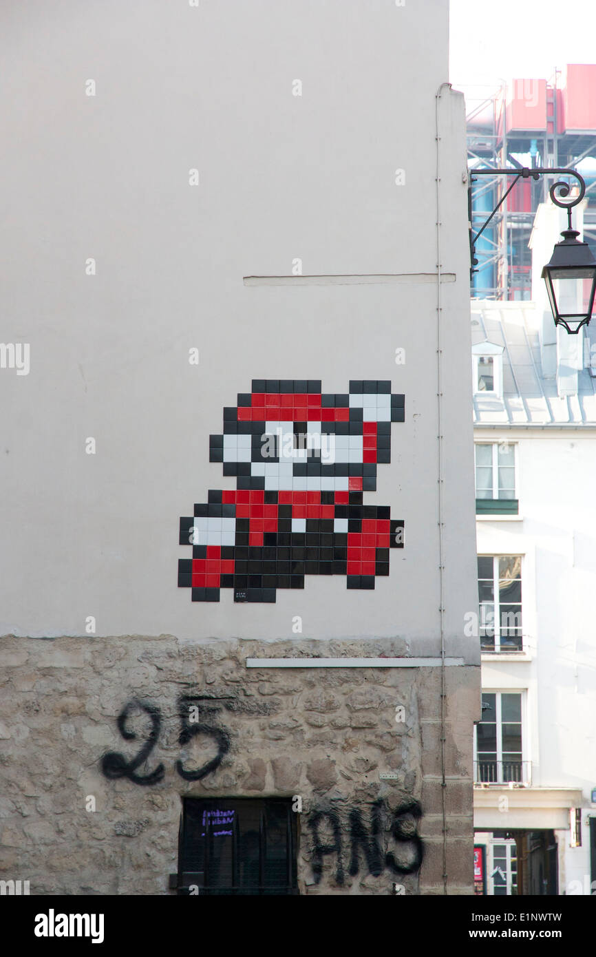 Graffiti Super Mario Banque D'Images