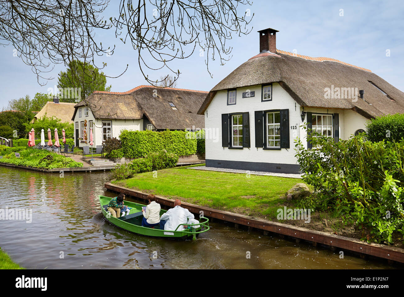 Canal de Giethoorn village - Hollande Pays-Bas Banque D'Images