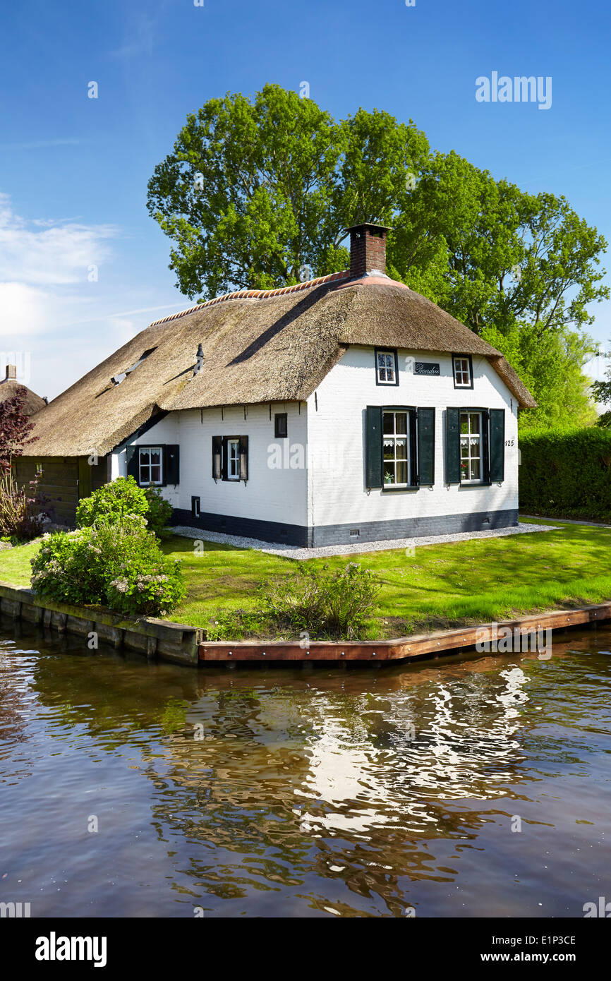 Canal de Giethoorn village - Hollande Pays-Bas Banque D'Images