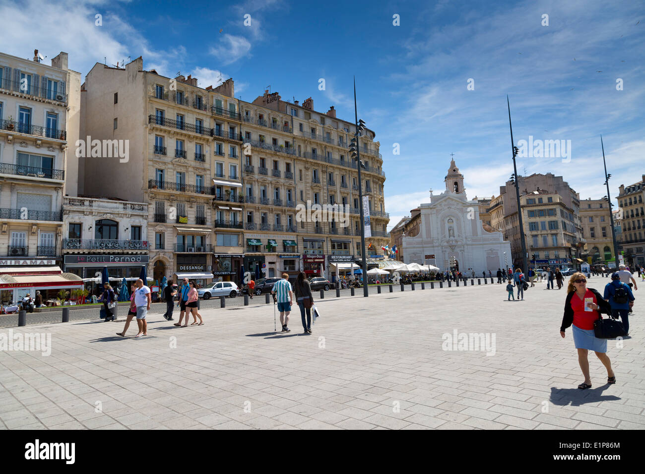 Place au vieux Port de Marseille, France Banque D'Images