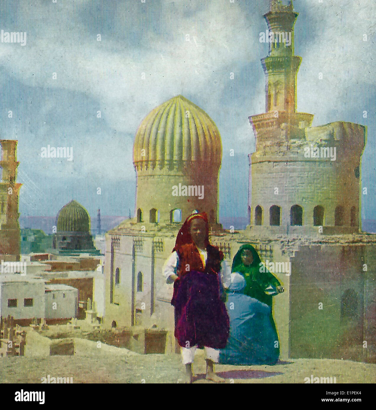 Les anciennes mosquées et tombeaux des Mamelouks, Le Caire, Égypte, vers 1900 Banque D'Images