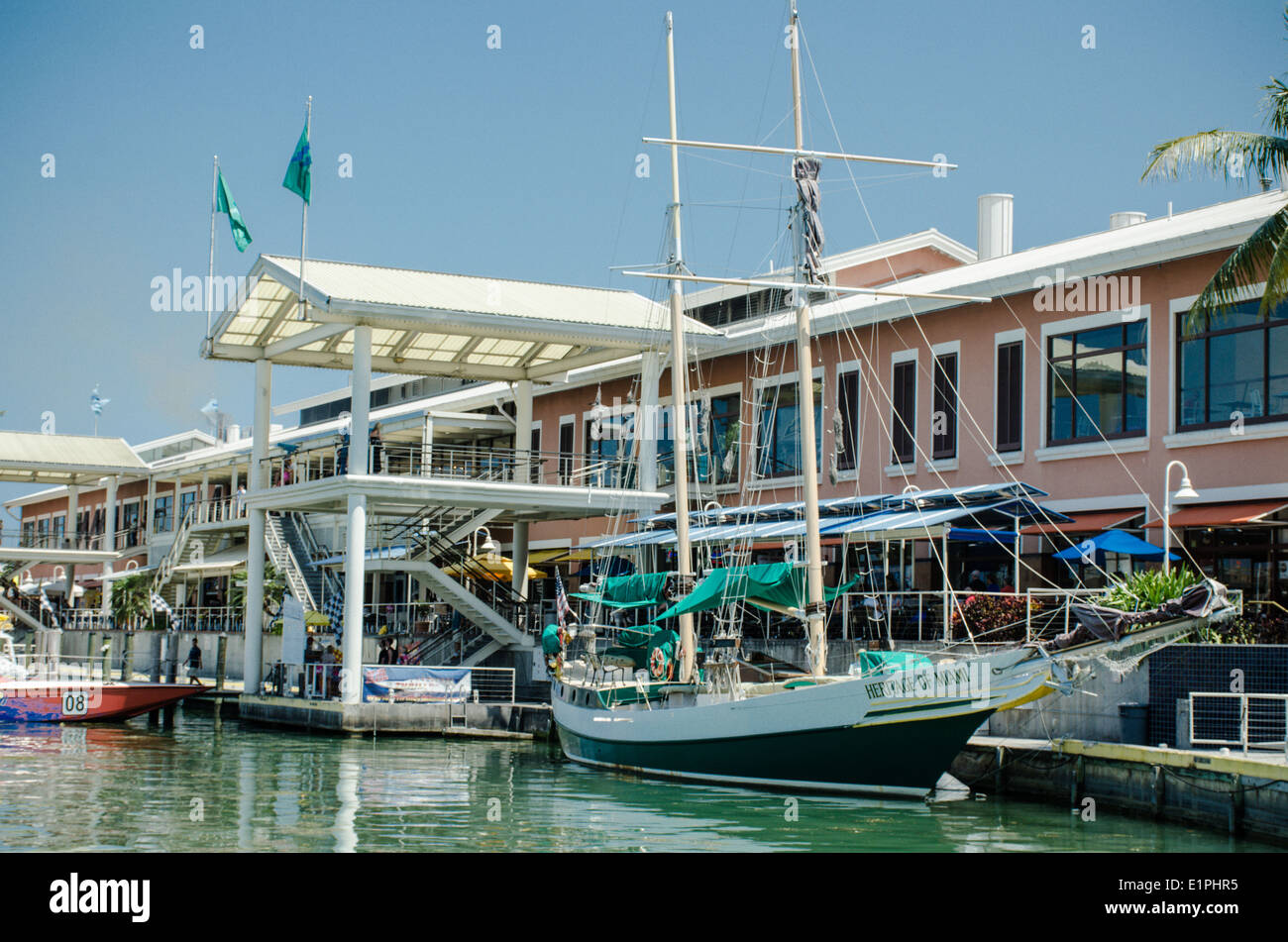 Ferries à quai dans la région de la baie de Miami Banque D'Images