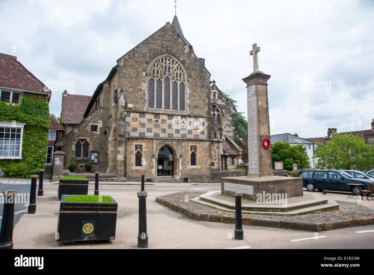 Plaque commémorative à David O'Connor des Royal Marines décédé en Afghanistan en 2012 au War Memorial Midhurst UK - 2014 Banque D'Images