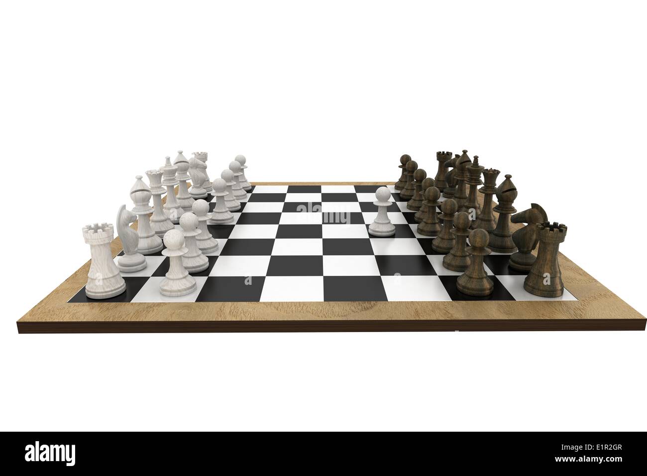 Pièces des échecs face au large à bord Banque D'Images