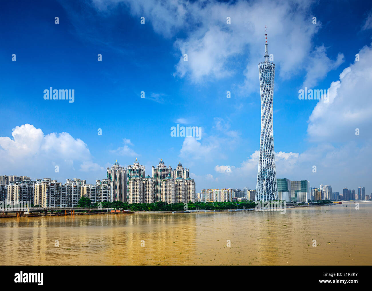 Guangzhou, Chine cityscape à Canton Tower. Banque D'Images