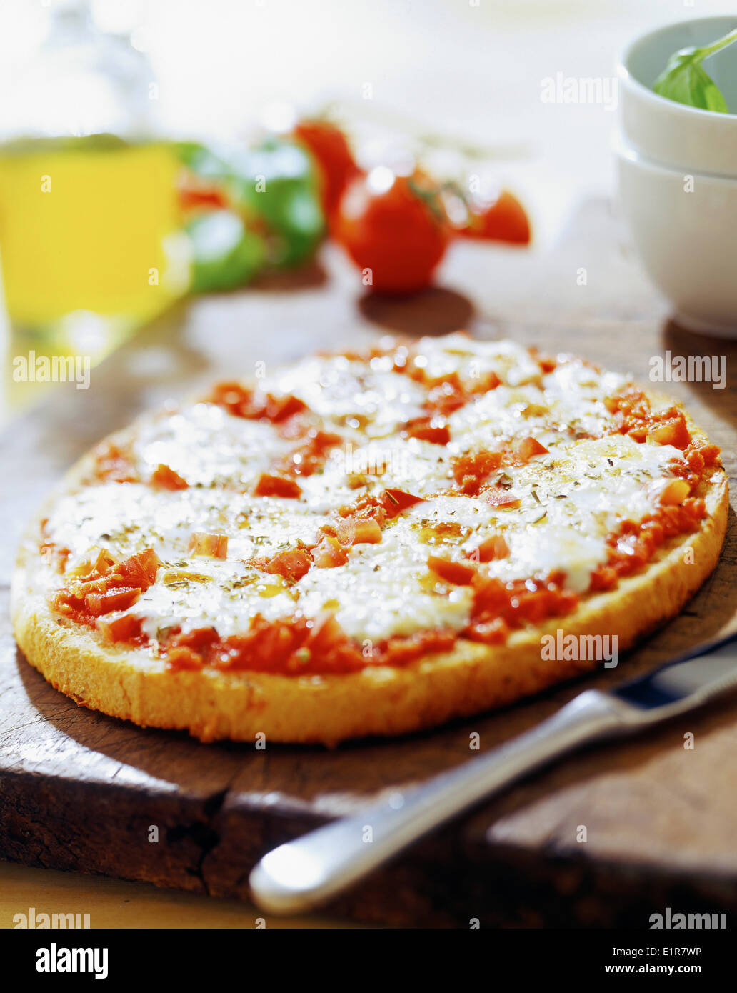 Pizza tomate-fromage Banque D'Images