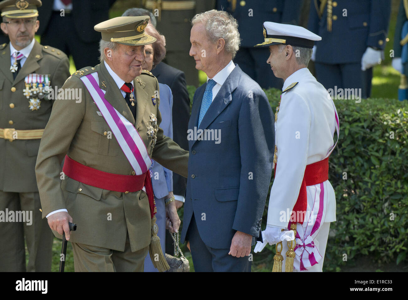 Madrid, Espagne. 8 juin, 2014. Roi d'Espagne Juan Carlos et la Reine Sofia lors d'assister à un hommage aux soldats tombés au cours de la journée des forces armées à Madrid le 8 juin 2014.Photo : Oscar Gonzalez/NurPhoto NurPhoto © Oscar Gonzalez//ZUMAPRESS. © ZUMA Press, Inc./Alamy Live News Banque D'Images