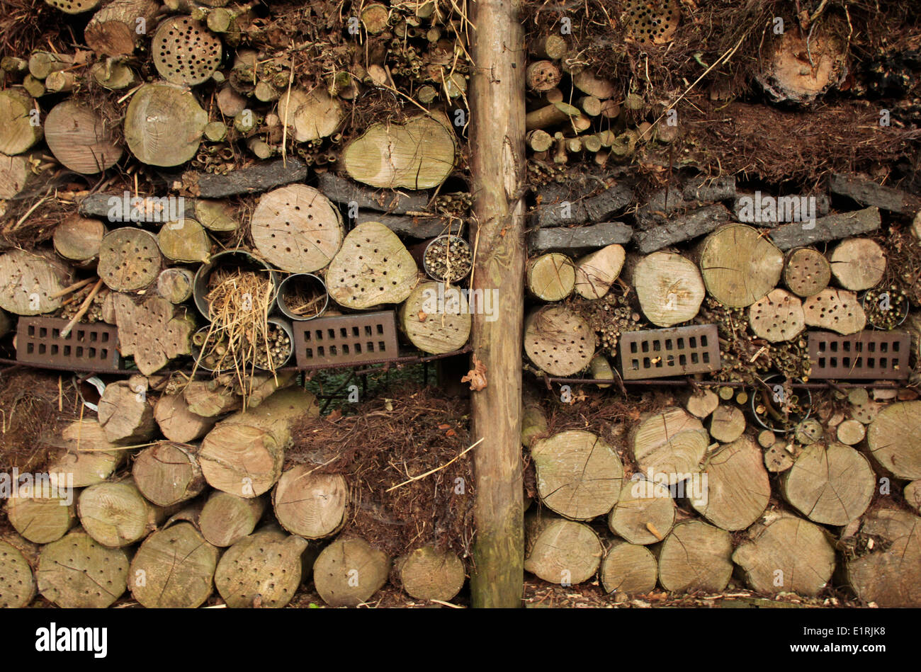 Hotel pour animaux, d'insectes et de petits mammifères. Banque D'Images