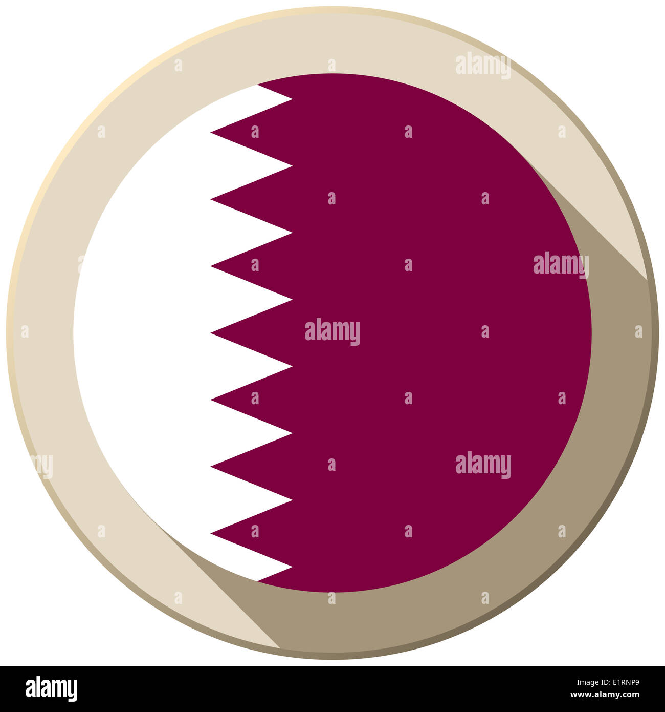Qatar - Vecteur Icône Bouton Drapeau Modern Banque D'Images