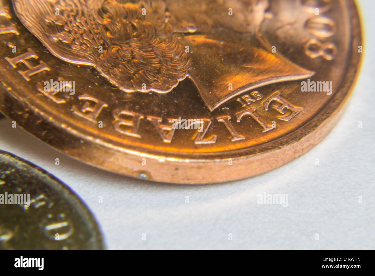Un plan macro sur une pièce de deux pence Banque D'Images