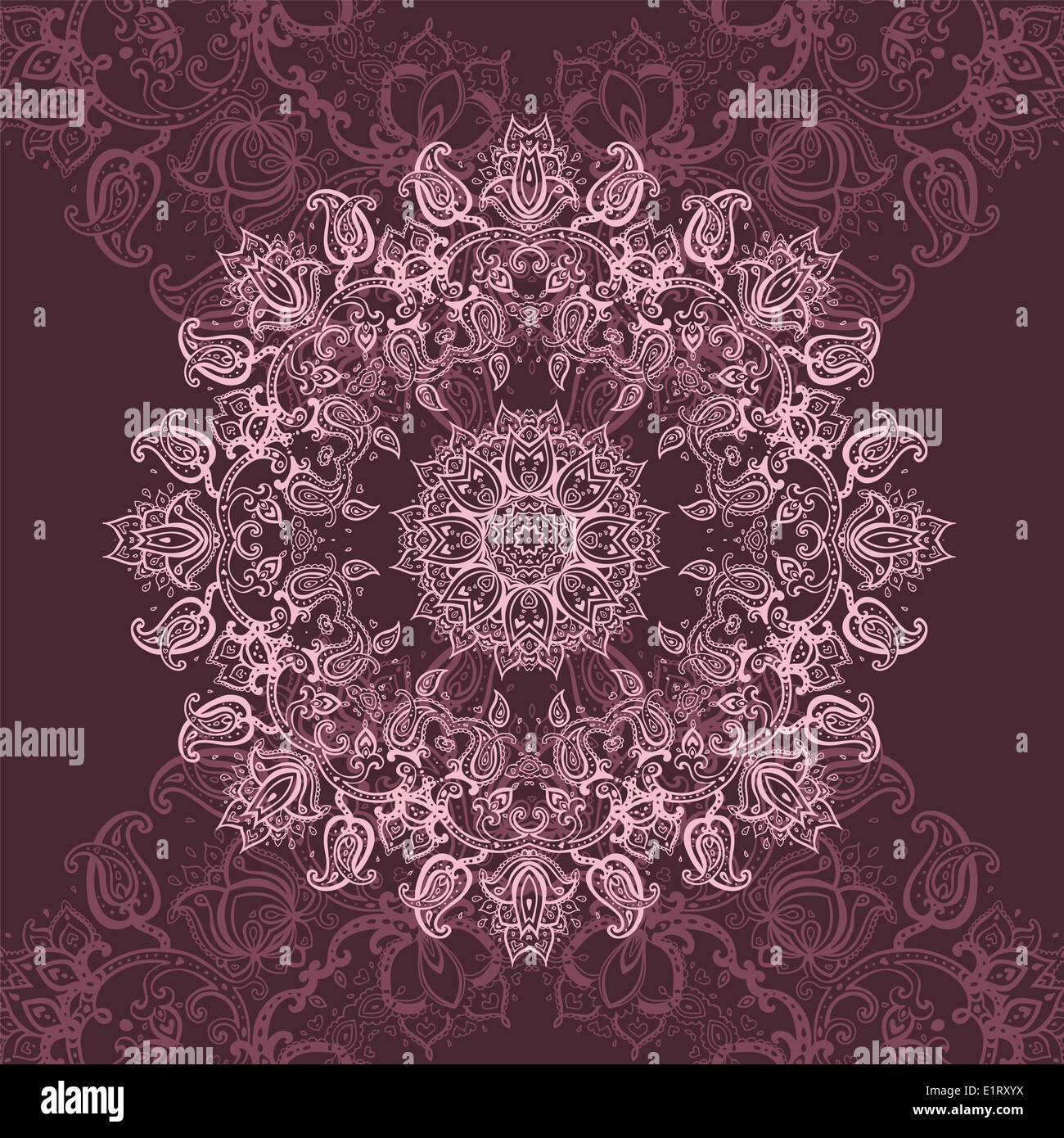 Mandala rose. Banque D'Images