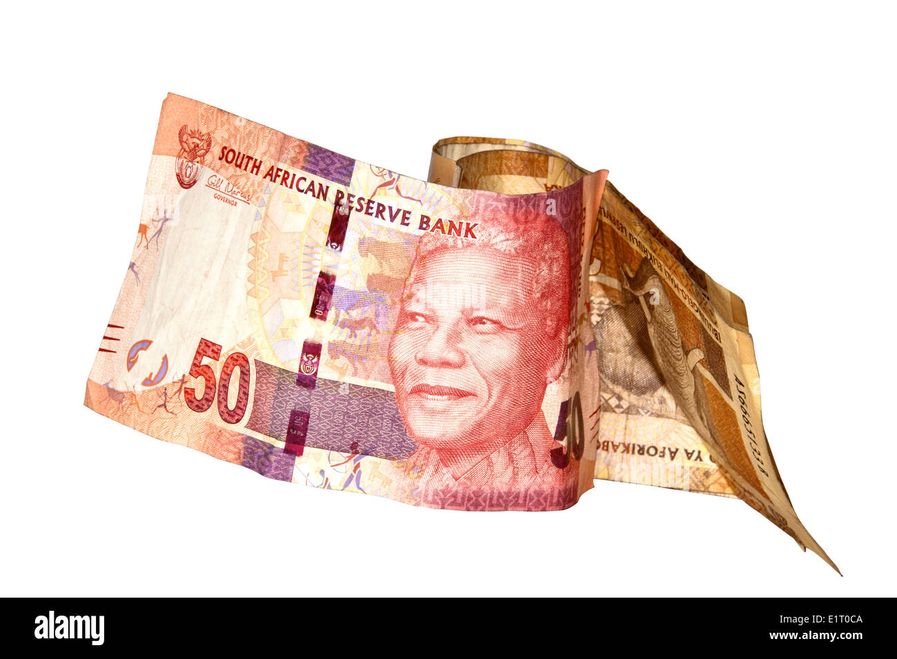Nelson Mandela en Afrique du Sud 50 rand bank note Banque D'Images