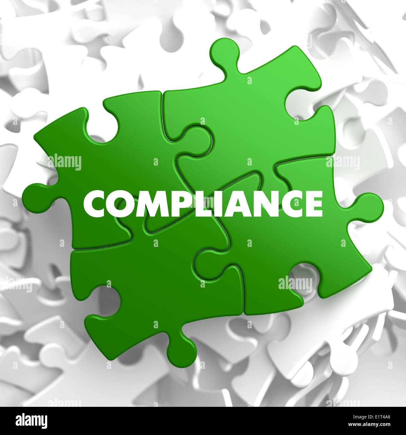La conformité sur Green Puzzle. Banque D'Images