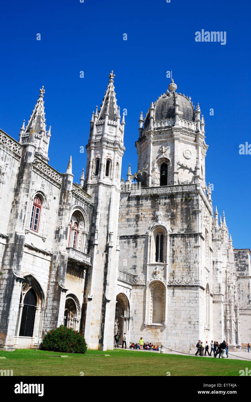 Le monastère des Hiéronymites (Jeronimos) est situé dans le quartier de Belém de Lisbonne, Portugal. Banque D'Images