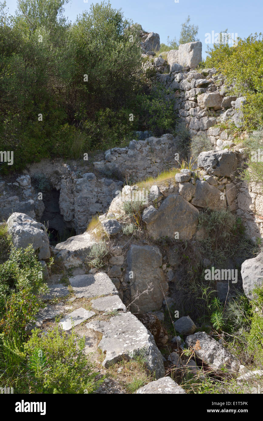 Les murs, Nécropole, Xanthos, Turquie 140422 60943  Banque D'Images