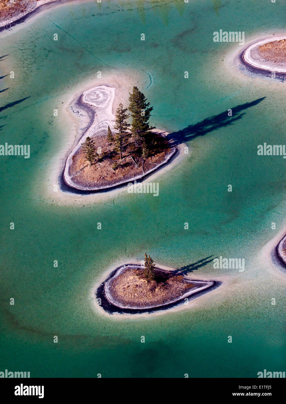 Photographie aérienne au-dessus du sud de la région de Cariboo en Colombie-Britannique, Canada Banque D'Images