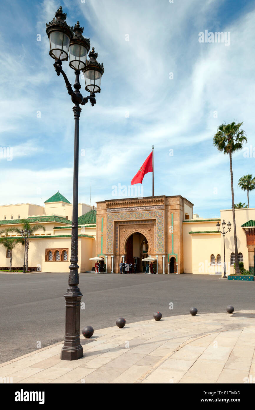 Avis de Dar El Makhzen, le palais royal de Rabat, au Maroc. Banque D'Images