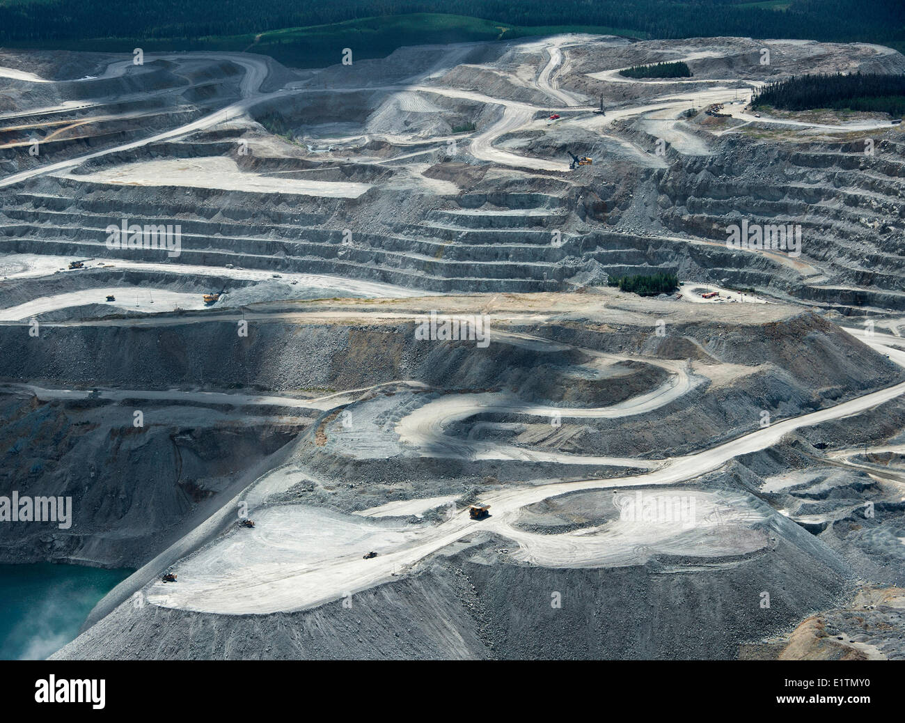 Photographie aérienne, le Mont Polly Mine, British Columbia, Canada Banque D'Images