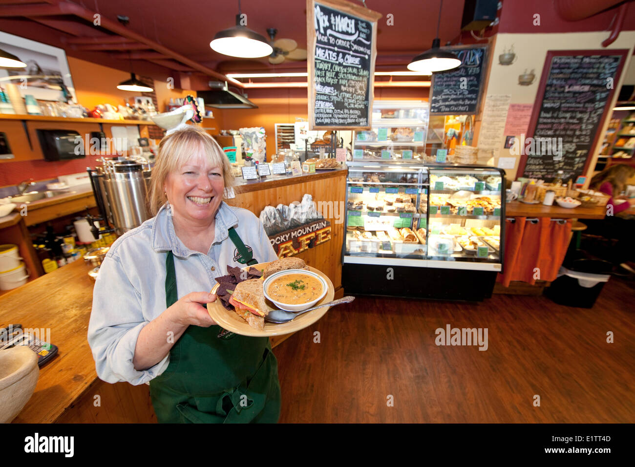 Le Rocky Mountain Cafe, Comox, la vallée de Comox, Vancouver Island, British Columbia, Canada. Banque D'Images