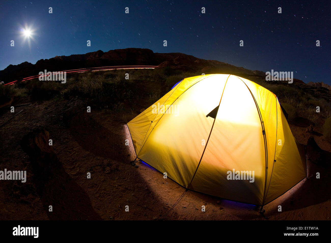 Camping à Snow Canyon State Park, Saint George, Utah Banque D'Images
