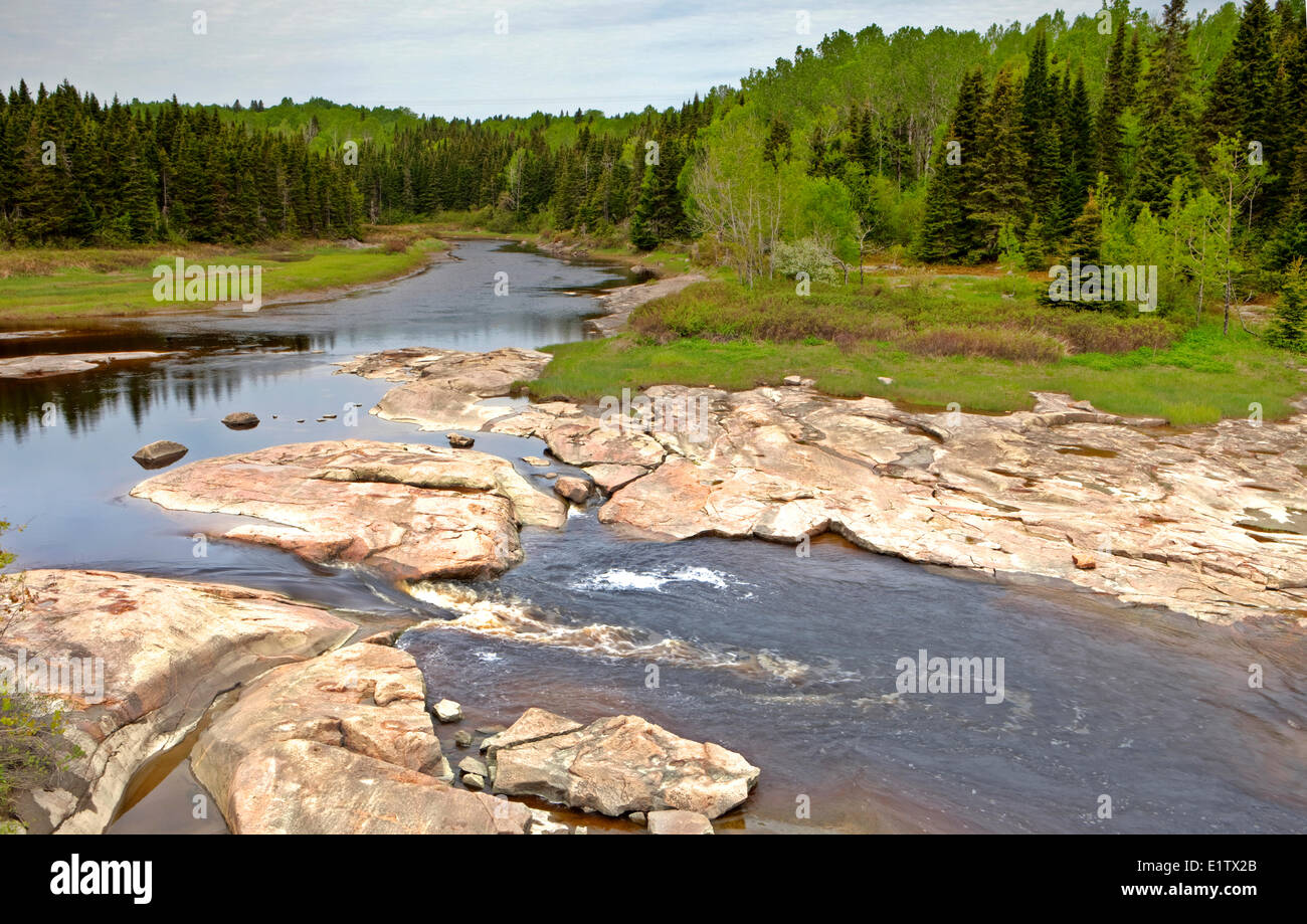 Riviere Marie River, North Shore, la Côte Nord, Saint-Laurent, Québec, Canada Banque D'Images