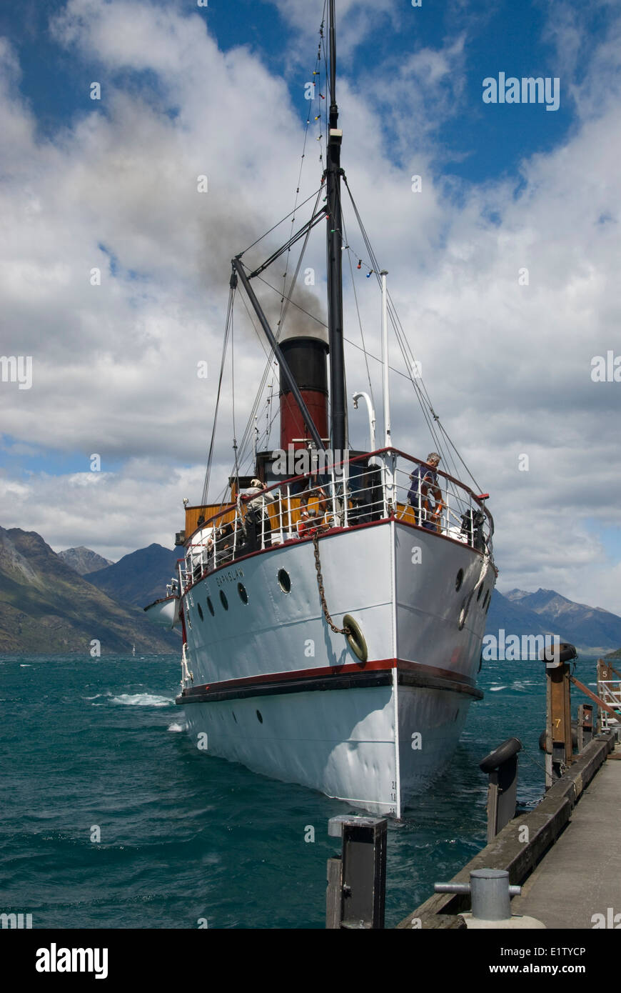 Navire à vapeur 'SS Courageous', le lac Wakatipu, Queenstown, Otago, île du Sud, Nouvelle-Zélande Banque D'Images