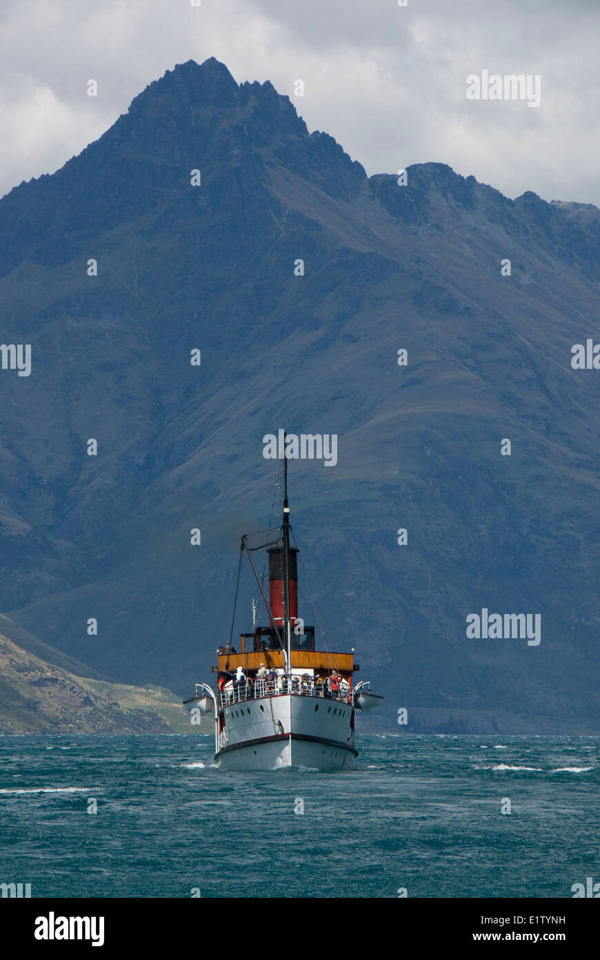 Navire à vapeur 'SS Courageous', le lac Wakatipu, Queenstown, Otago, île du Sud, Nouvelle-Zélande Banque D'Images