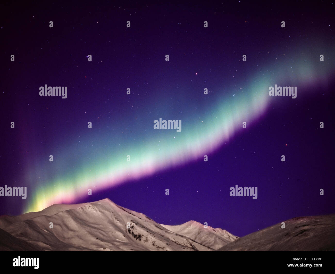 Northamerica-Alaska-Brooks Range Aurora Borealis, Northern Light de Brooks, Banque D'Images