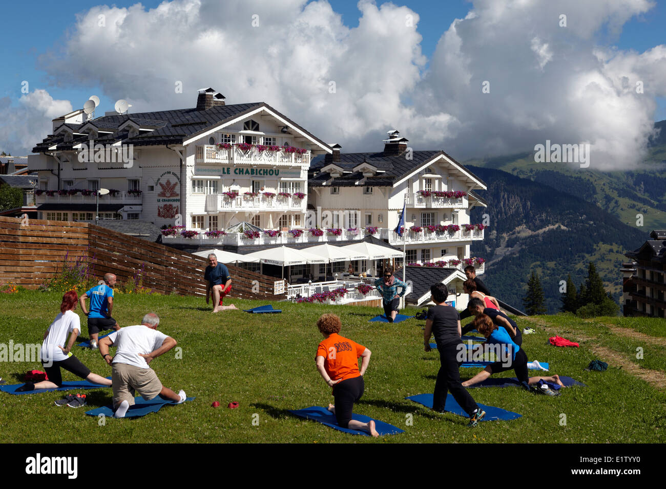 Europe, France, Savoie, Courchevel 1850, village hôtel Le Chamois, , la classe de formation Banque D'Images