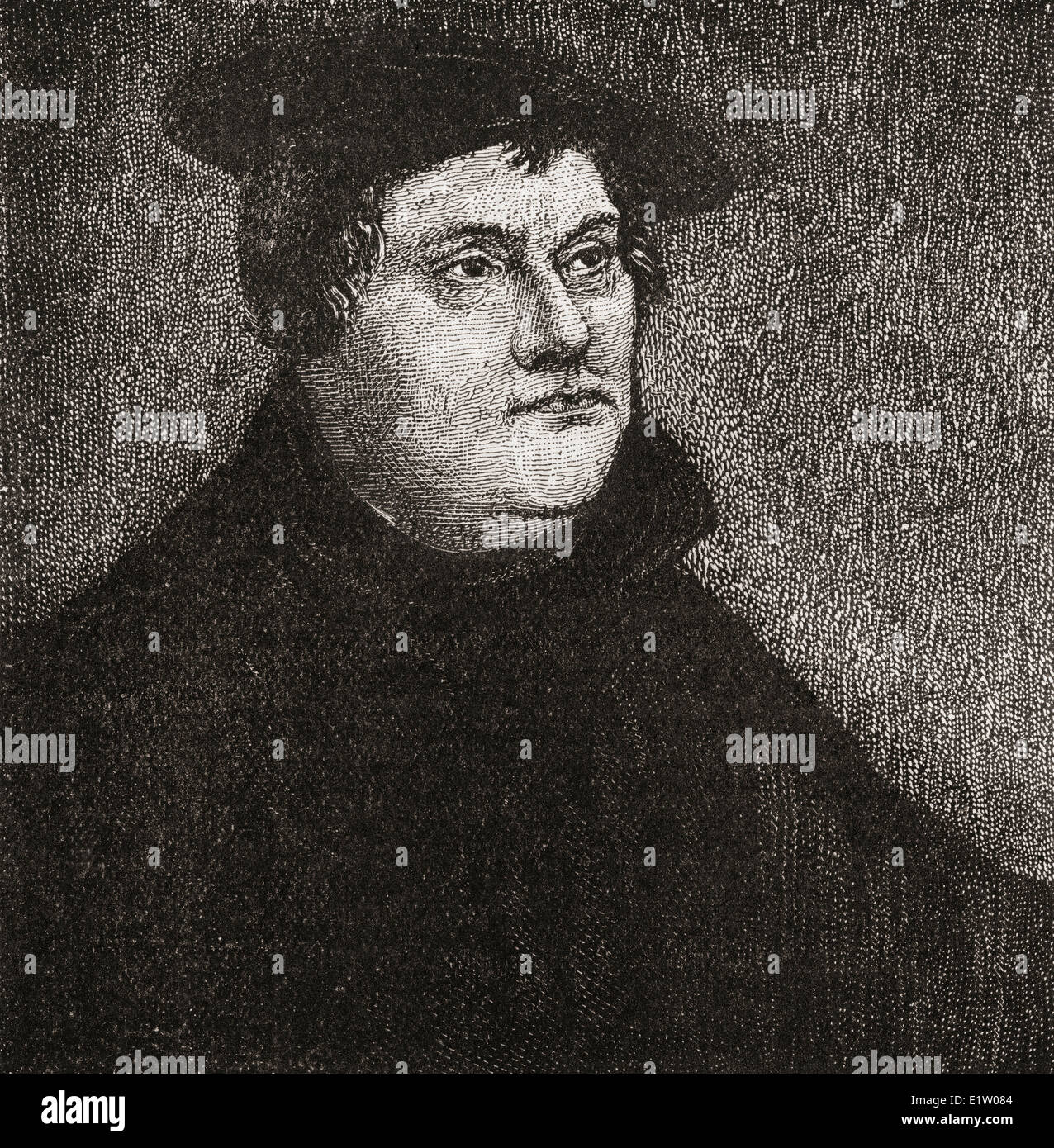 Martin Luther, 1483 - 1546. Moine allemand, prêtre catholique et professeur de théologie Banque D'Images