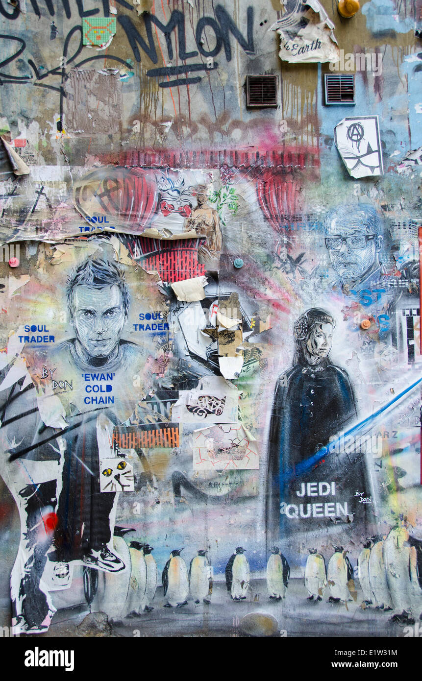 L'Art de la rue, près de Brick Lane, Shoreditch, East London, England Banque D'Images