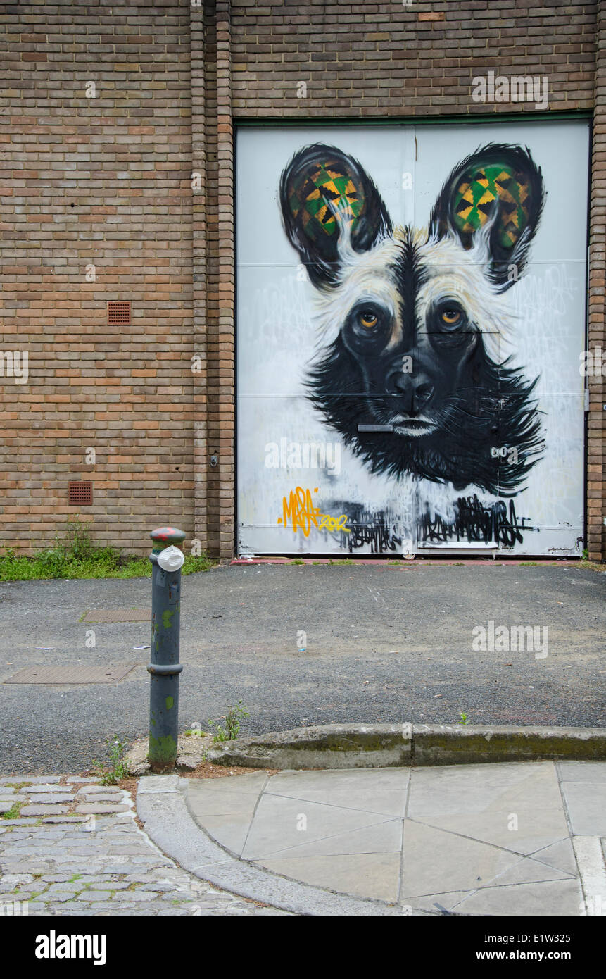 L'Art de la rue, près de Brick Lane, Shoreditch, East London, England Banque D'Images