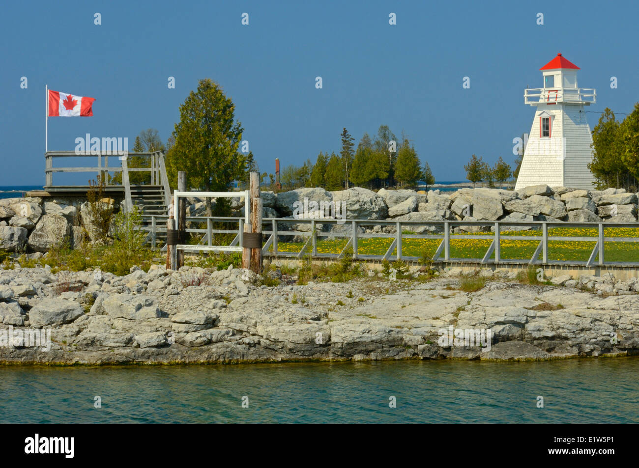 Le phare sur la baie Georgienne à South Baymouth, sur l'île Manitoulin, Ontario, Canada Banque D'Images