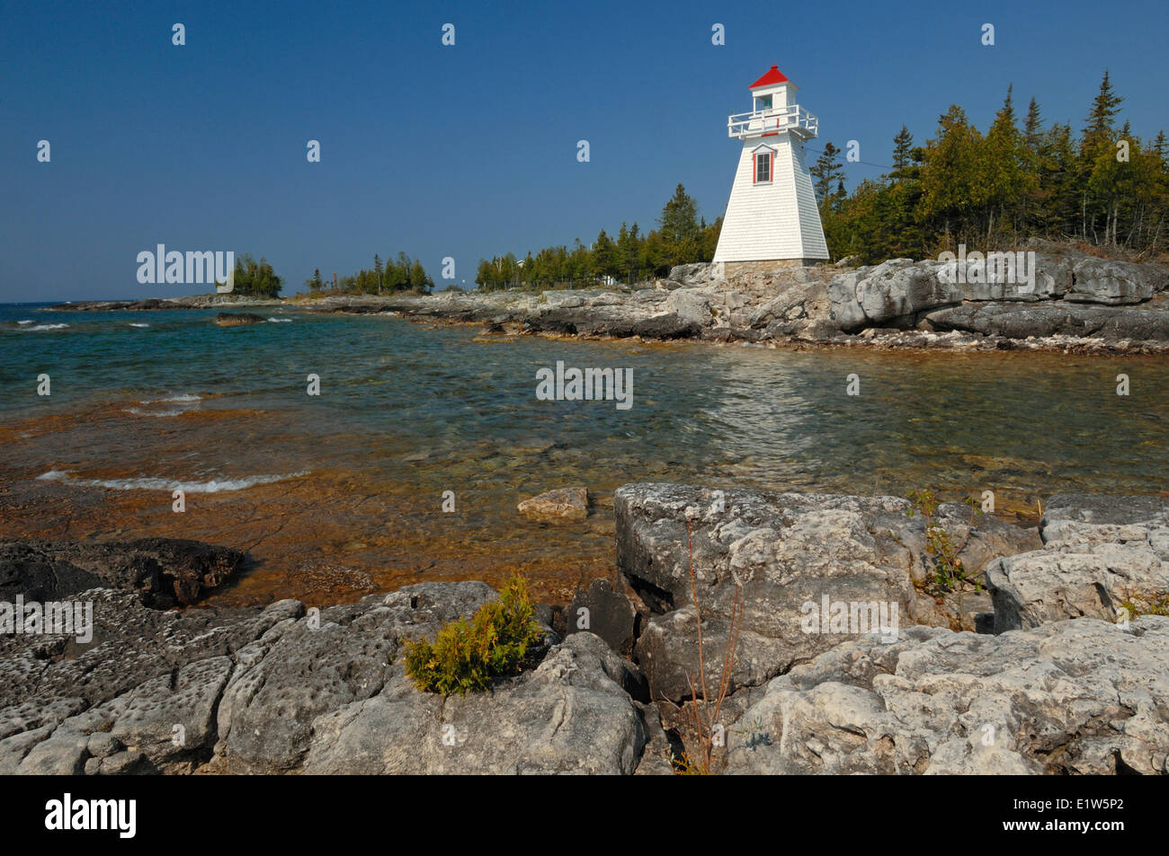 Le phare sur la baie Georgienne à South Baymouth, sur l'île Manitoulin, Ontario, Canada Banque D'Images