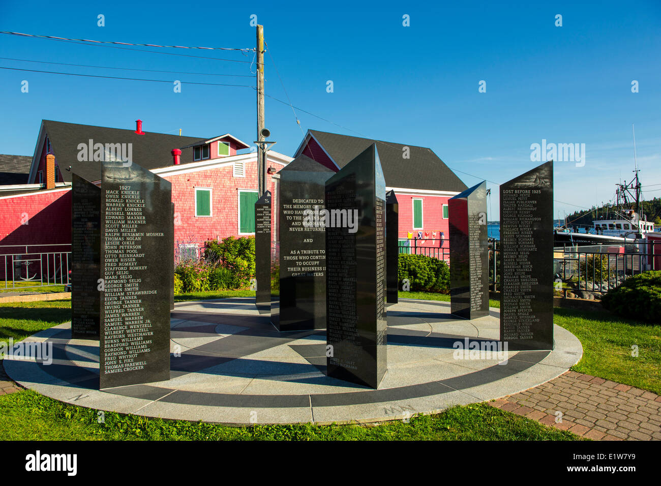 Le monument aux pêcheurs, front de Lunenburg, Nouvelle-Écosse, Canada Banque D'Images