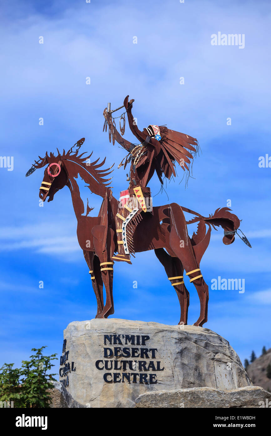 Les Premières Nations la sculpture, NK'MIP Desert Cultural Centre, Osoyoos, Colombie-Britannique, Canada Banque D'Images