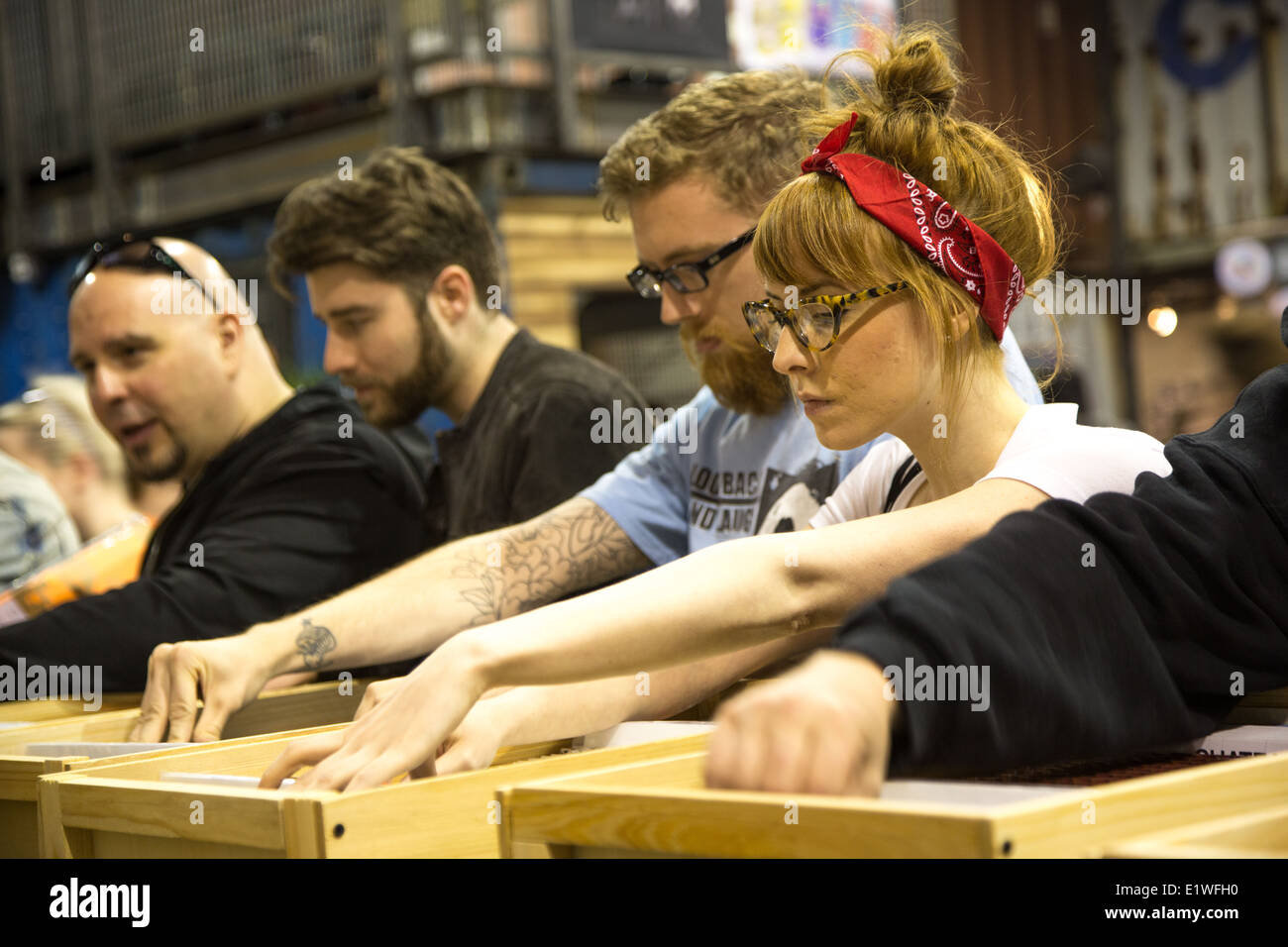 Record Store Day 2014, Rough Trade, Brooklyn NYC Banque D'Images