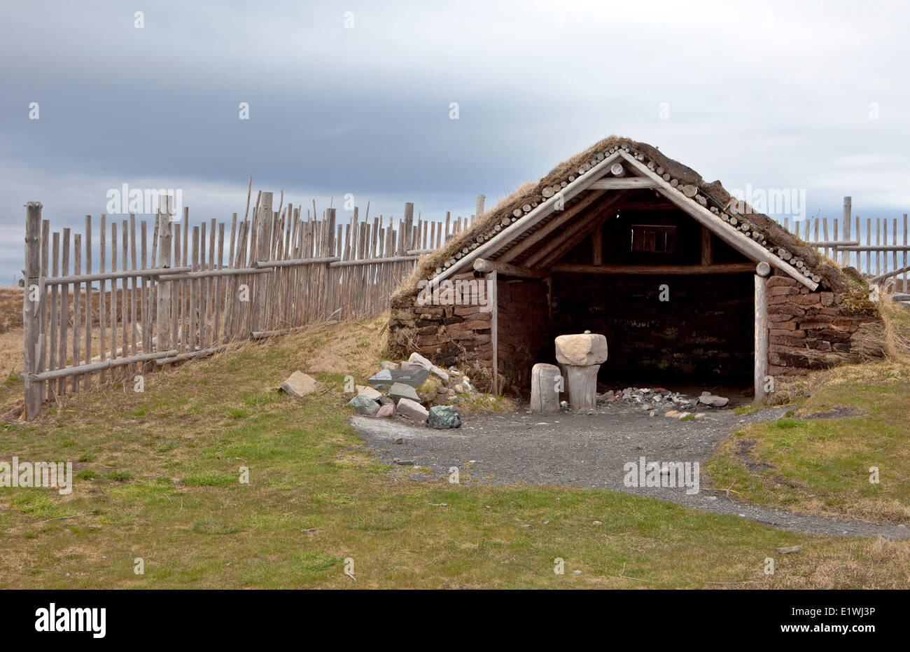 L'Anse aux Meadows, Terre-Neuve, en milieu de Viking Banque D'Images