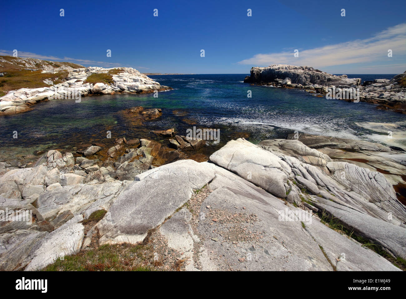 Côte de Granit Rose Blanche, dans le sud de Terre-Neuve Banque D'Images