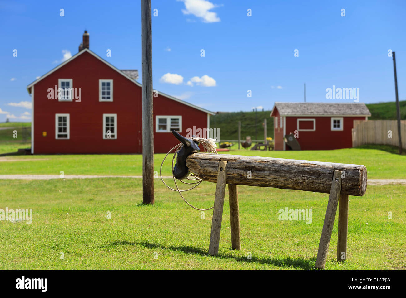 Calf roping dummy au lieu historique national du Ranch-Bar U, Longview, Alberta, Canada Banque D'Images