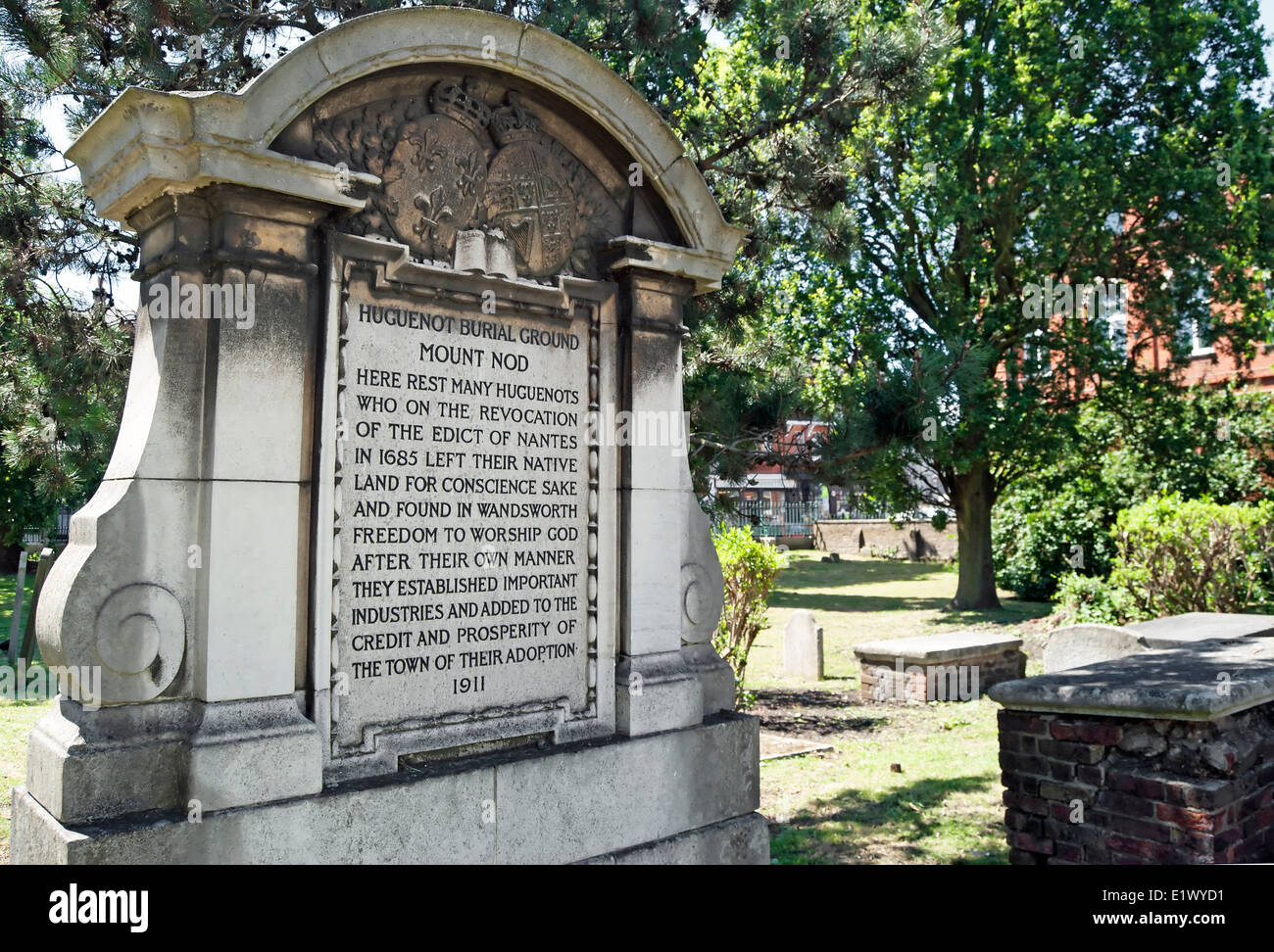 Monument au cimetière huguenot, mont adi, Wandsworth, Londres, Angleterre Banque D'Images