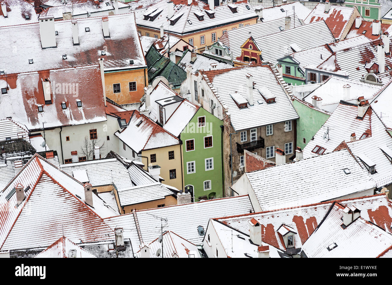 Cesky Krumlov, République tchèque, toit Banque D'Images