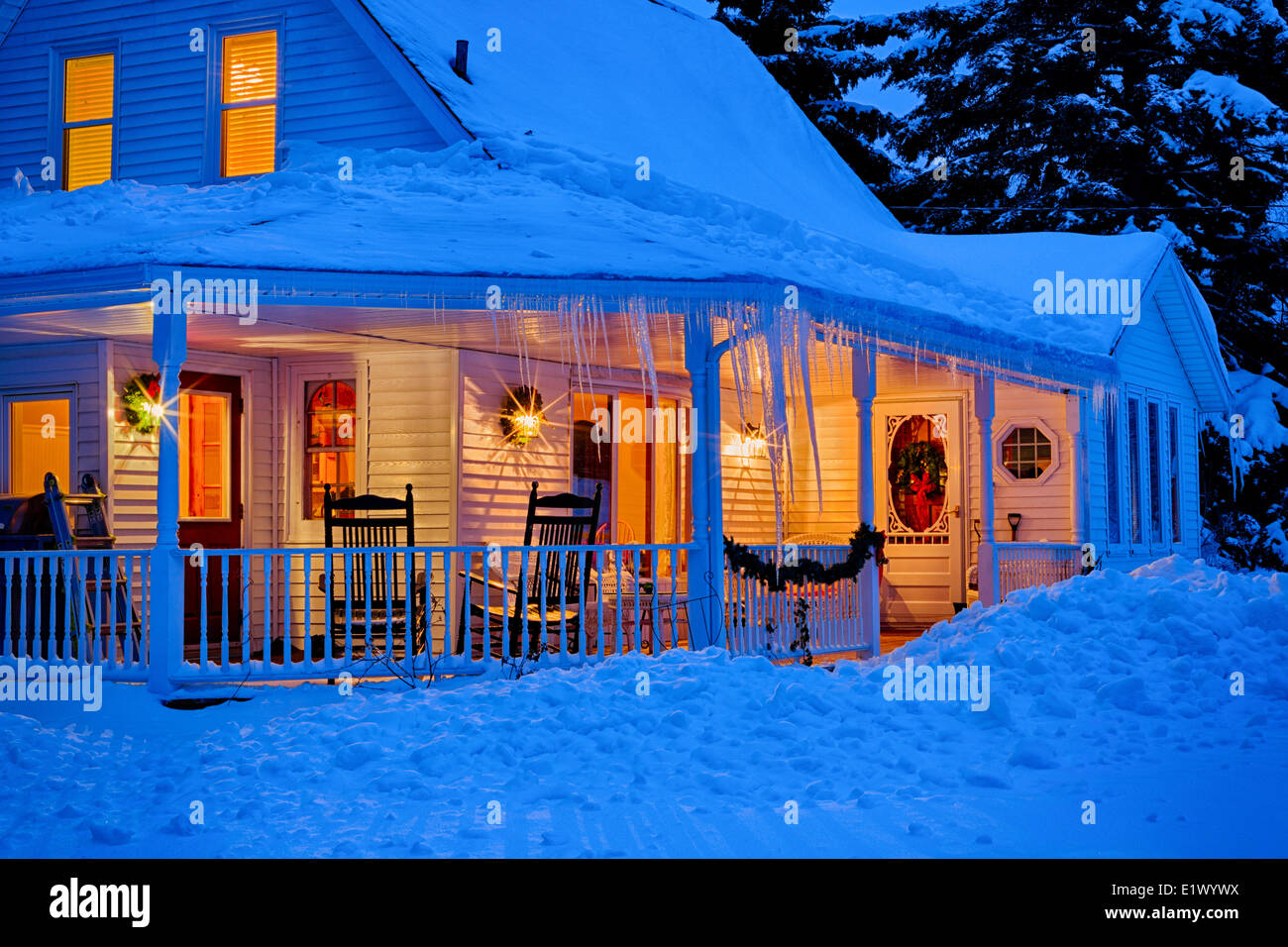 Maison en hiver, St Catherines, Prince Edward Island, Canada Banque D'Images