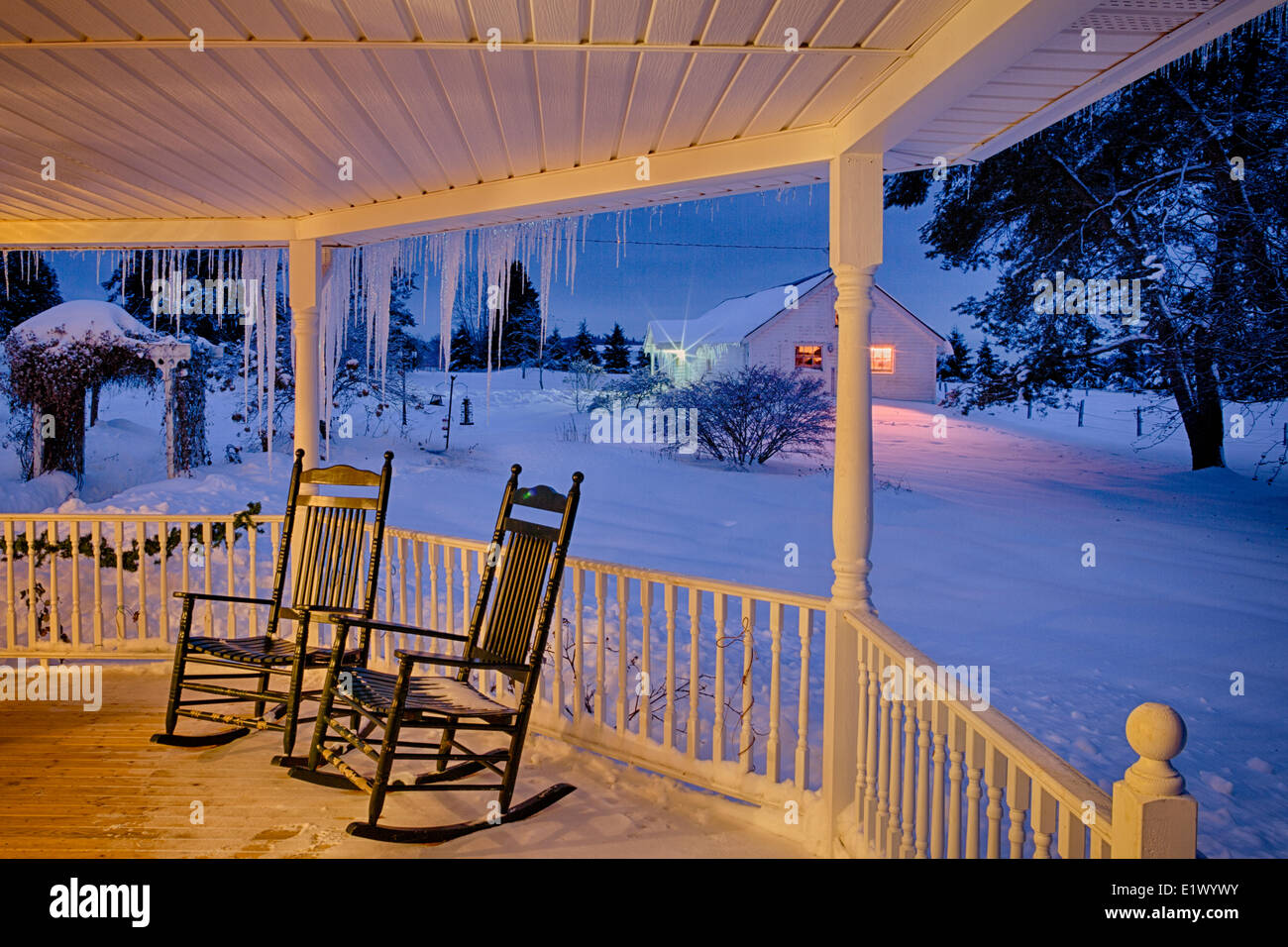 Maison en hiver, St Catherines, Prince Edward Island, Canada Banque D'Images