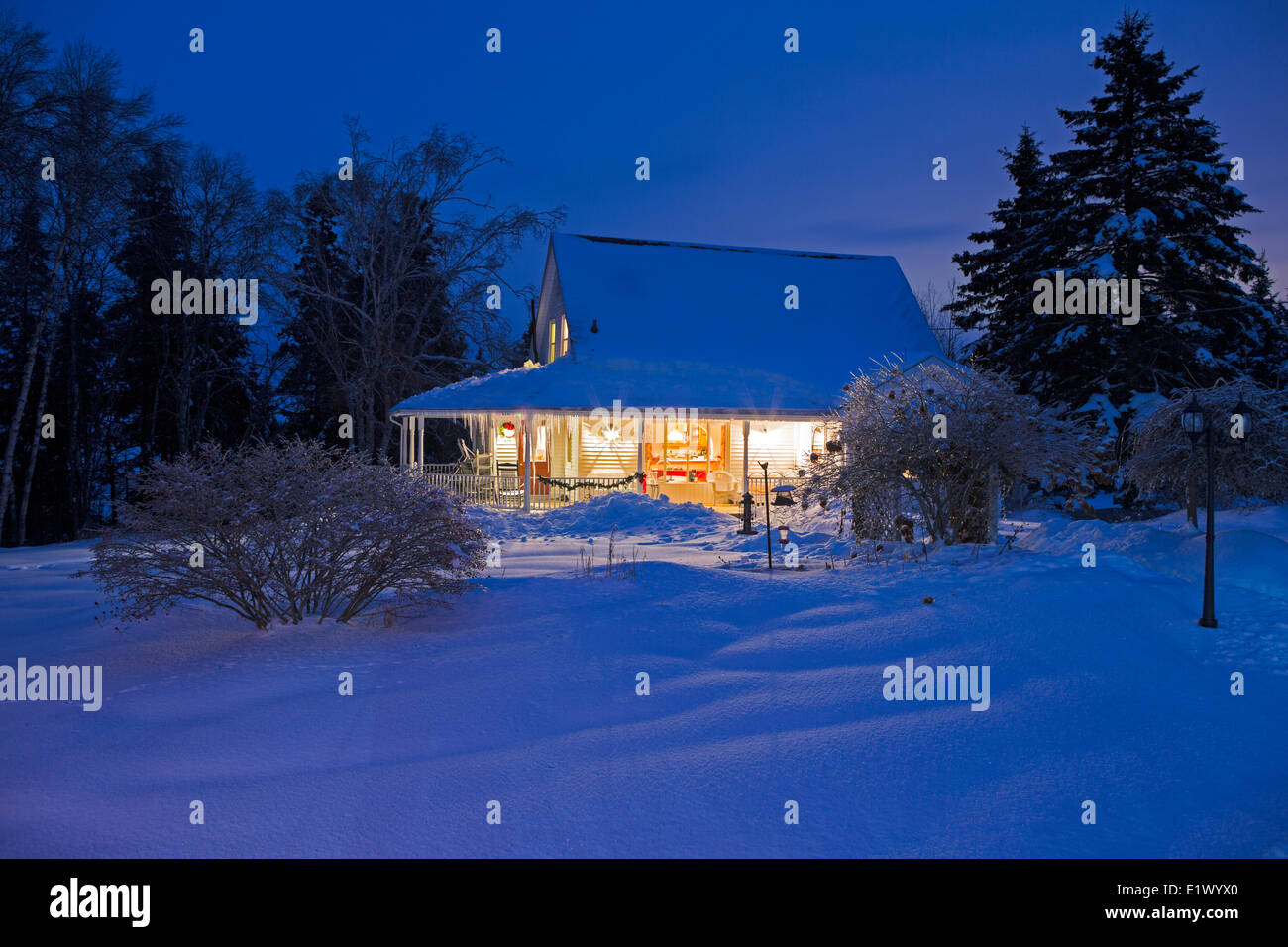 Maison en hiver, St Catherines, Prince Edward Island, Canada Banque D'Images
