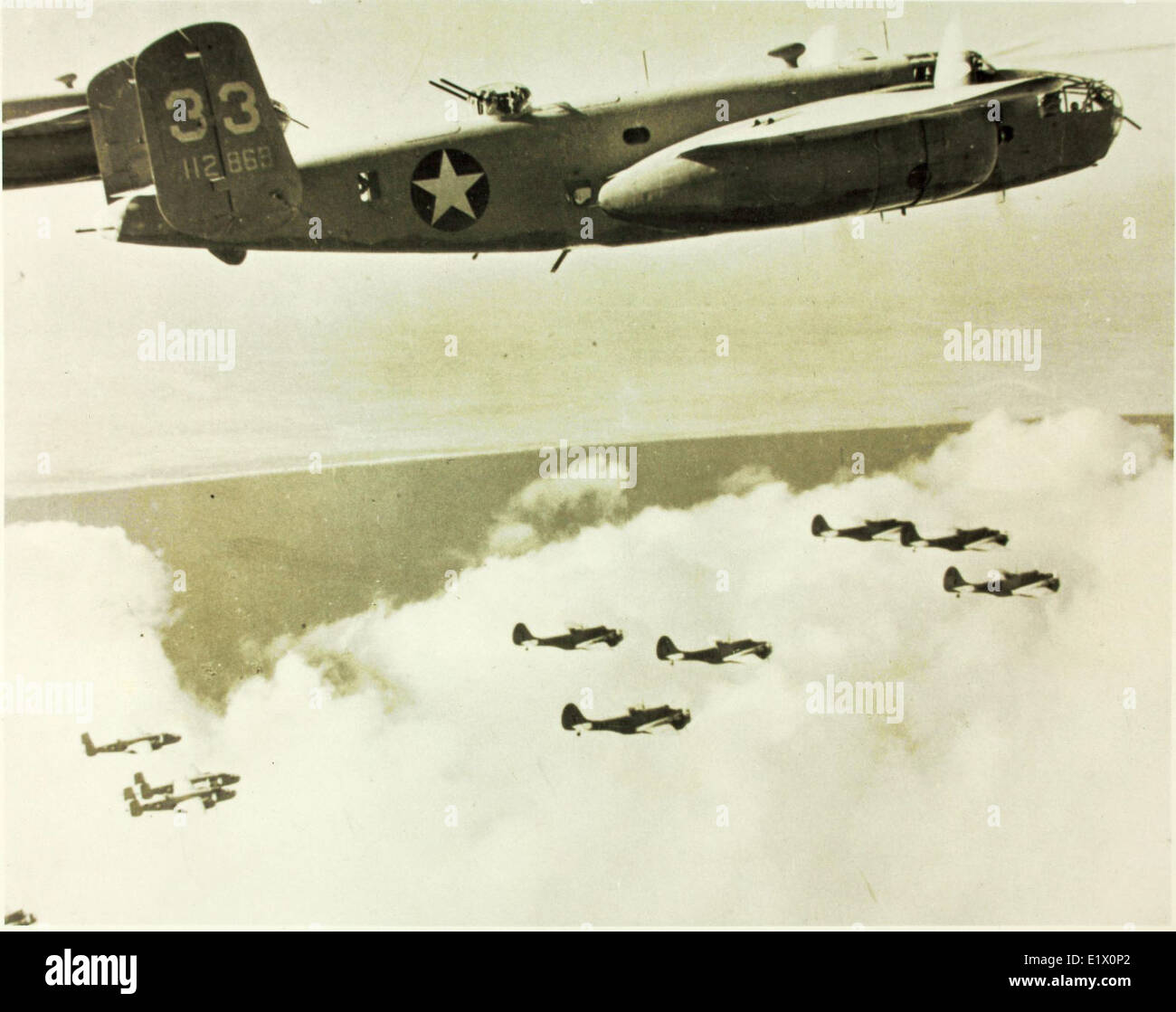 12e des Opérations ; 8th Air Force ; 99ème, 435th, 559th B-25s escadrons ; Banque D'Images