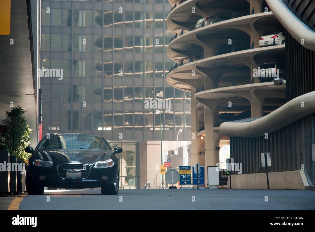 Parking à étages à Marina Towers, à Chicago Banque D'Images